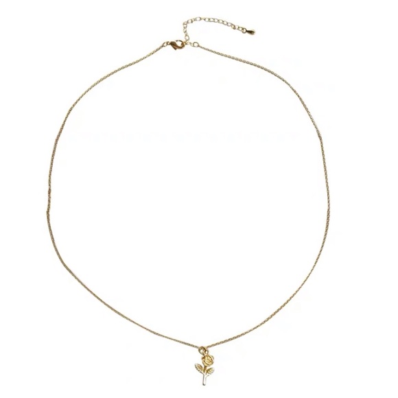 Golden Rosebud Rose Necklace Collar Choker - Picture 8 of 12